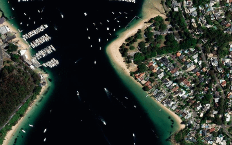 Clontarf Reserve & Sandy Bay Satellite Aerial View