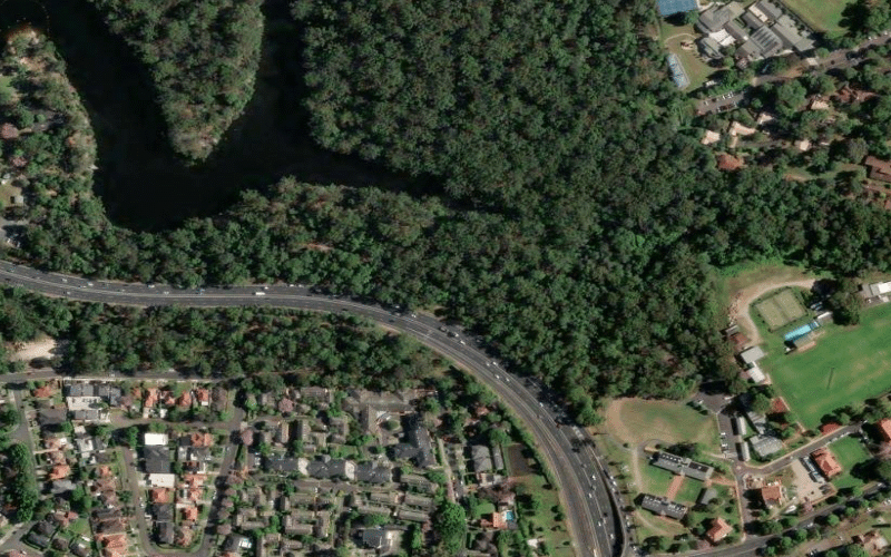 Lake Parramatta Reserve Satellite Aerial View