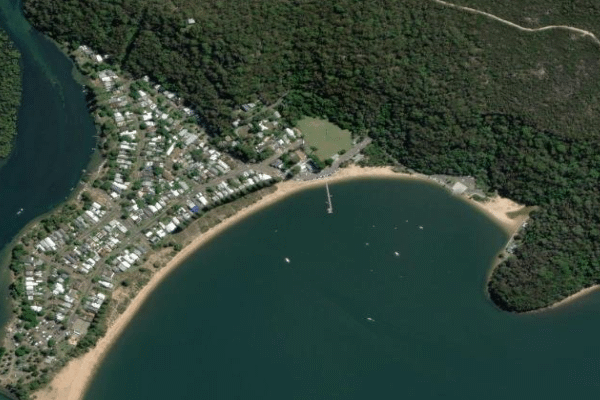 Patonga Wharf & Creek Mouth Satellite Aerial View