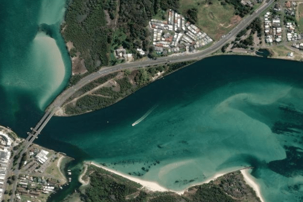 Swansea Channel (Salts Bay & Blacksmiths) Satellite Aerial View